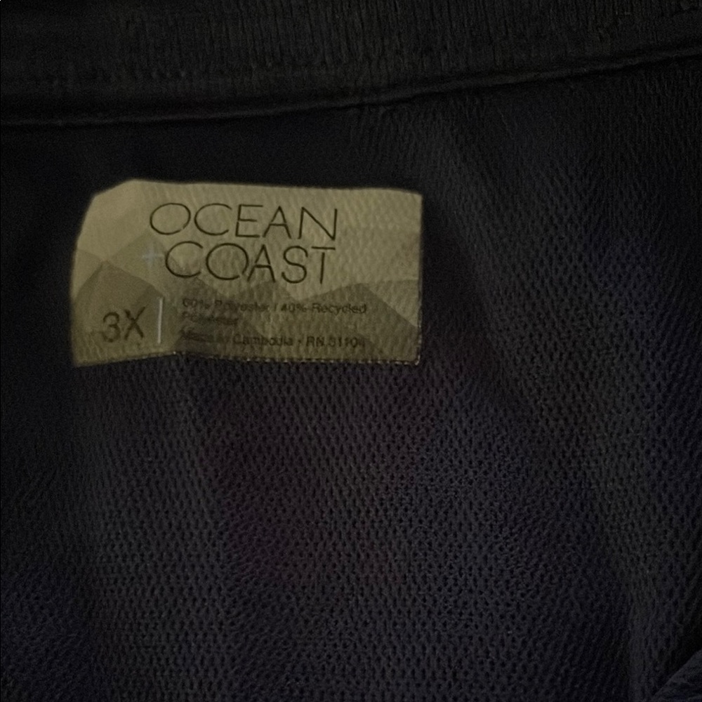 Ocean + Coast Black Mesh Top 3X